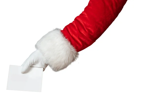 Weihnachtsmann Hand isoliert auf weißem Hintergrund — Stockfoto