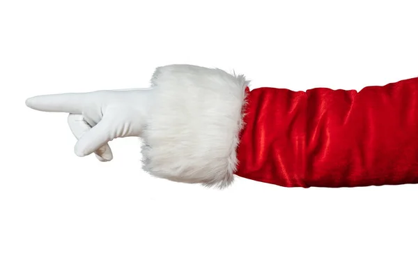 Weihnachtsmann Hand isoliert auf weißem Hintergrund — Stockfoto