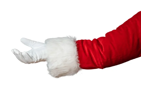 Santa Claus ruka izolovaná na bílém pozadí — Stock fotografie