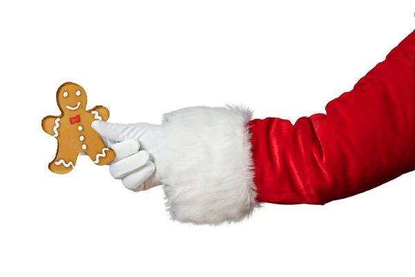 Рука Санта-Клауса изолирована на белом фоне — стоковое фото