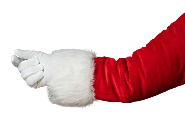 Santa Claus mano aislada sobre fondo blanco — Foto de Stock