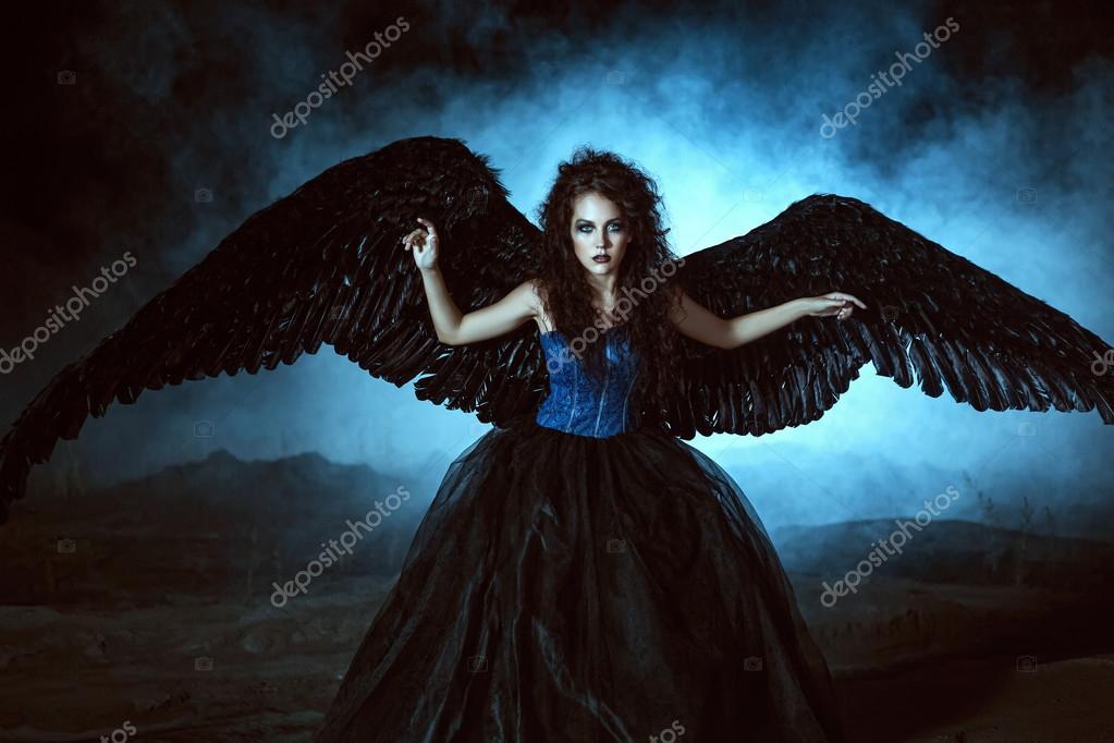 Angel with black wings — Stock Photo © Fotolit2 #93275990