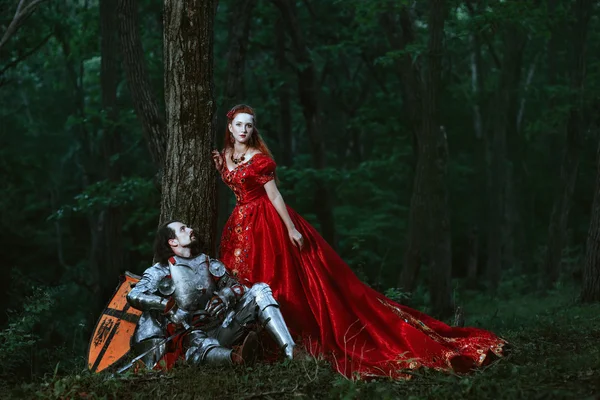 Caballero medieval con dama —  Fotos de Stock