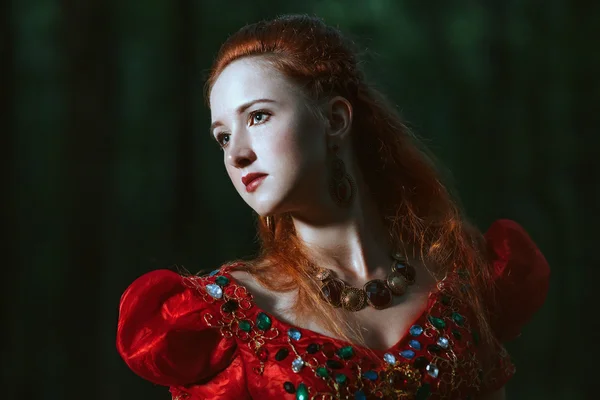 Woman dressed in medieval dress — Stock Photo, Image