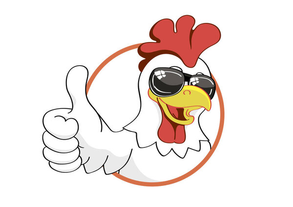 vector image of a happy cockerel