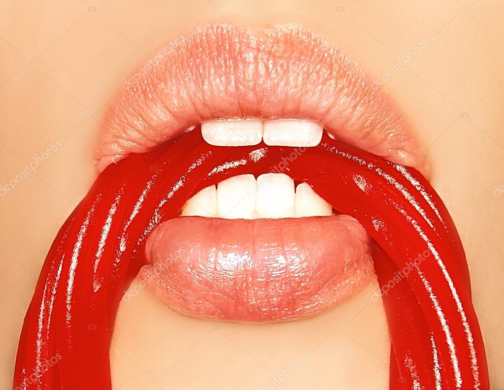 Candy in the mouth