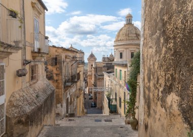 Noto, İtalya (28 Eylül 2025) - Noto 'nun barok tarihi merkezi manzarası