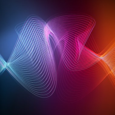 Saydam dalganın Neon soyut arka plan vektör kavramı