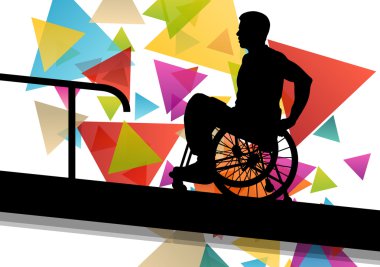 Etkin bir tekerlekli sandalye tıbbi sağlık kavramı silho erkeklerde devre dışı