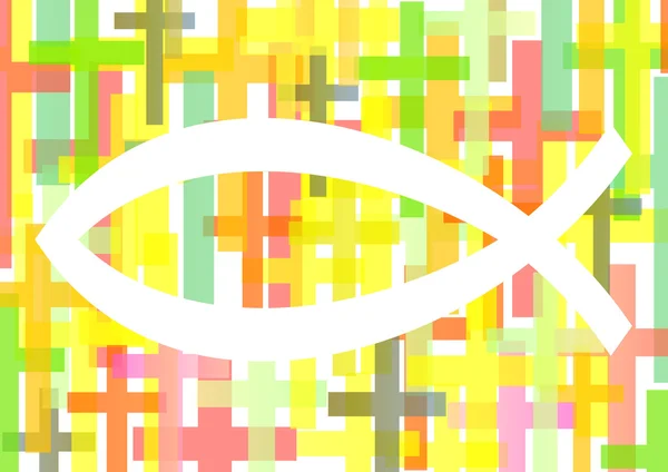 キリスト教魚イエス シンボル抽象的なベクトルの背景概念 — ストックベクタ