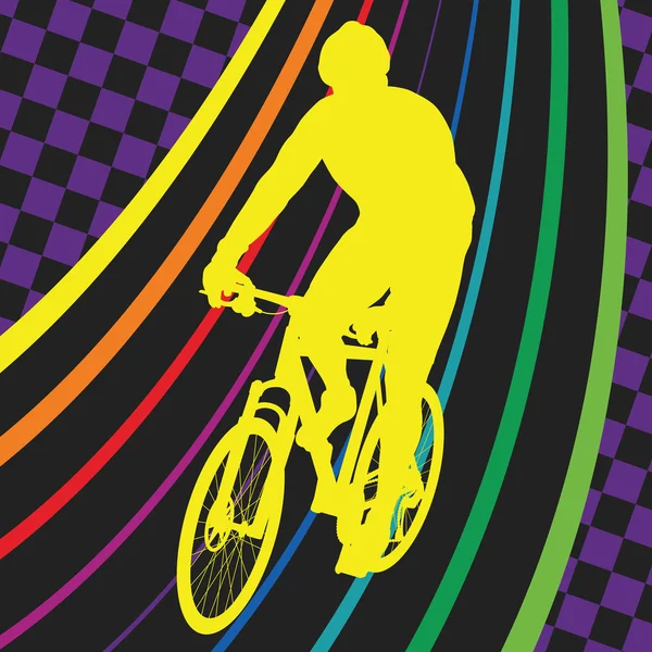 Pengendara sepeda laki-laki sehat aktif dalam olahraga abstrak Ian - Stok Vektor