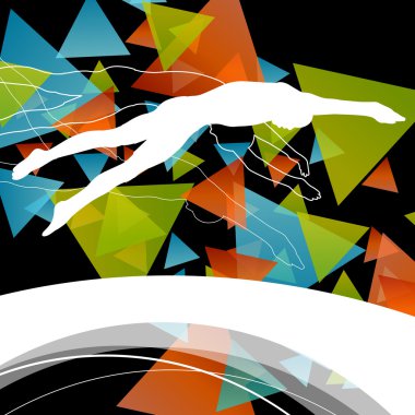 Uygun Yüzme kişi ve aktif sağlıklı siluetleri izole spor