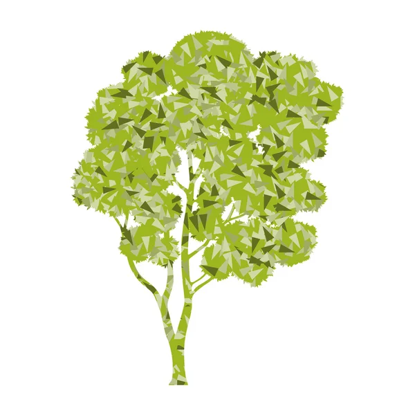 Дерево стилизованной зеленой весной и летом эко-символ концепции из — стоковый вектор