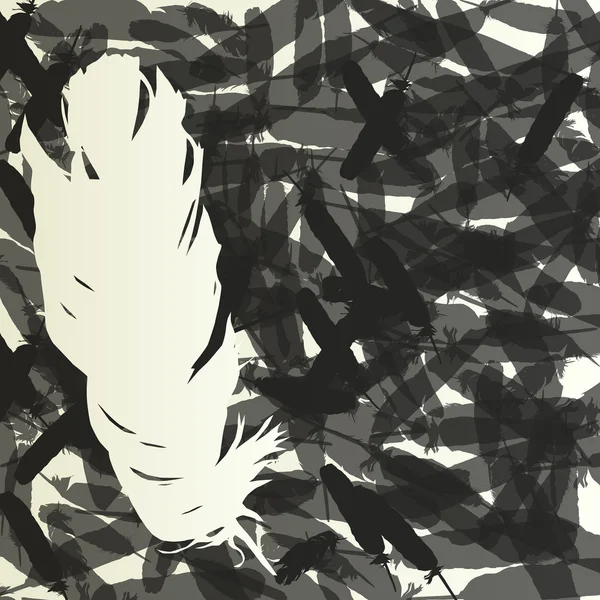 พื้นหลังขนนก ภาพย้อนยุควินเทจ — ภาพเวกเตอร์สต็อก