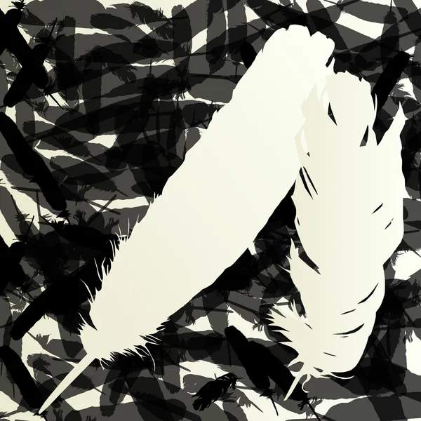 พื้นหลังขนนก ภาพย้อนยุควินเทจ — ภาพเวกเตอร์สต็อก