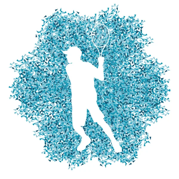 Tennis speler man jongen silhouet abstract vector achtergrond illu — Stockvector