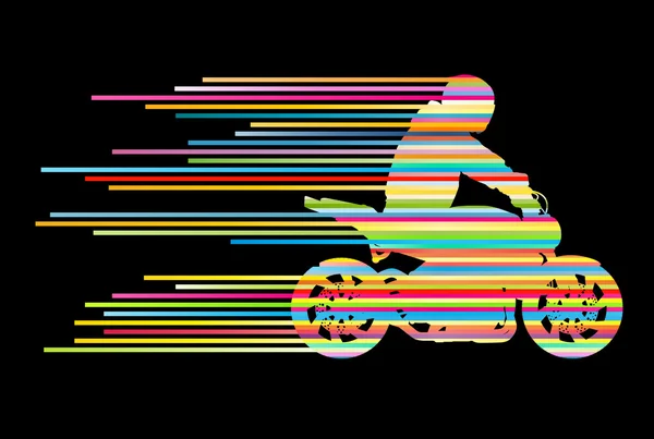 Motorcykel rider vektor bakgrund knep stunt illustration conce — Stock vektor