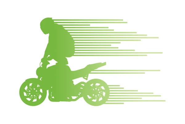 Motosiklet binici vektör arka plan hüner dublör illüstrasyon conce — Stok Vektör