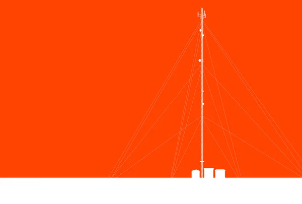 Antena de telefone de sinal de rádio torre de transmissão de comunicação —  Vetores de Stock