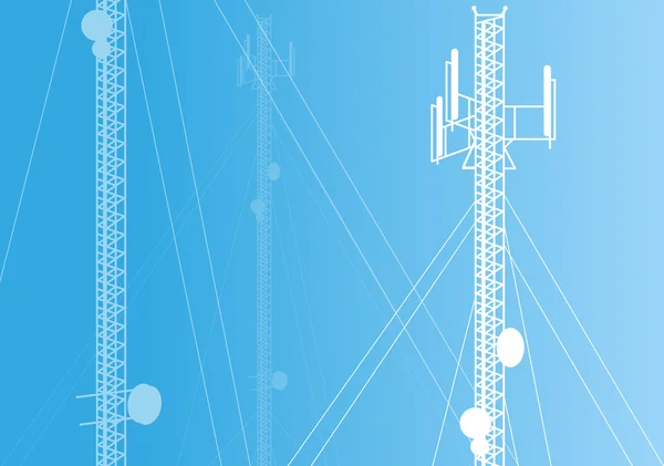 Antenne de téléphone de signal radio de tour de transmission de communication — Image vectorielle