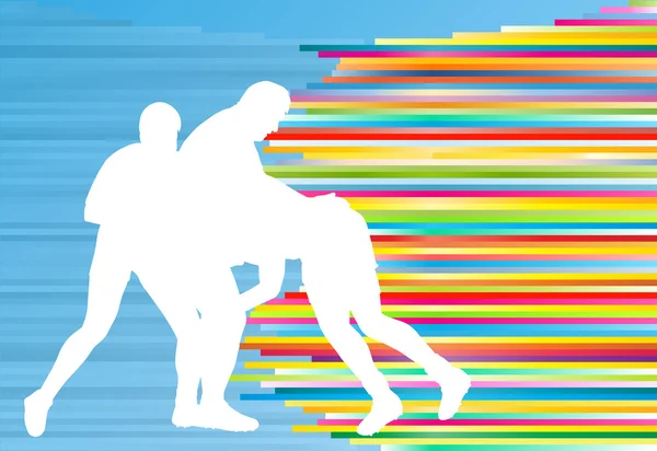 Rugby player silhouette abstrait vecteur arrière-plan — Image vectorielle