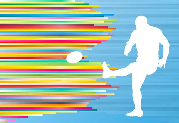 Rugby player silhouette abstract vector background — Stock Vector