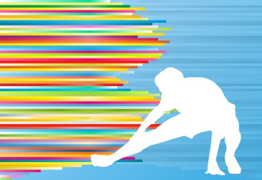 Atletik egzersiz erkek vektör arka plan ısınma germe