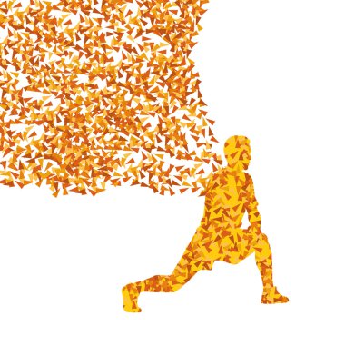 Atletik egzersiz erkek vektör arka plan conce kadar sıcak germe