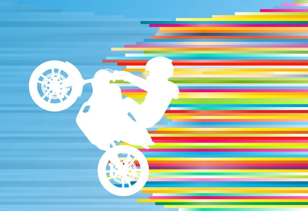 Moto performance extrême cascadeur homme sport vélo vecto — Image vectorielle