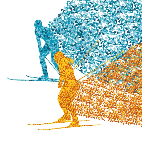 Kayak kadınlar soyut vektör arka plan illüstrasyon Fra yapılan — Stok Vektör