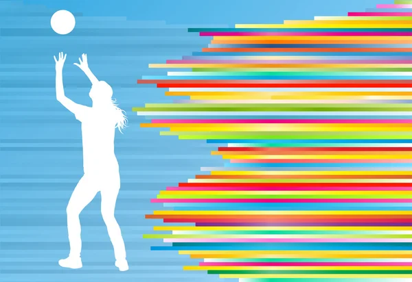 Joueuse de volley-ball silhouette abstraite fond vectoriel — Image vectorielle