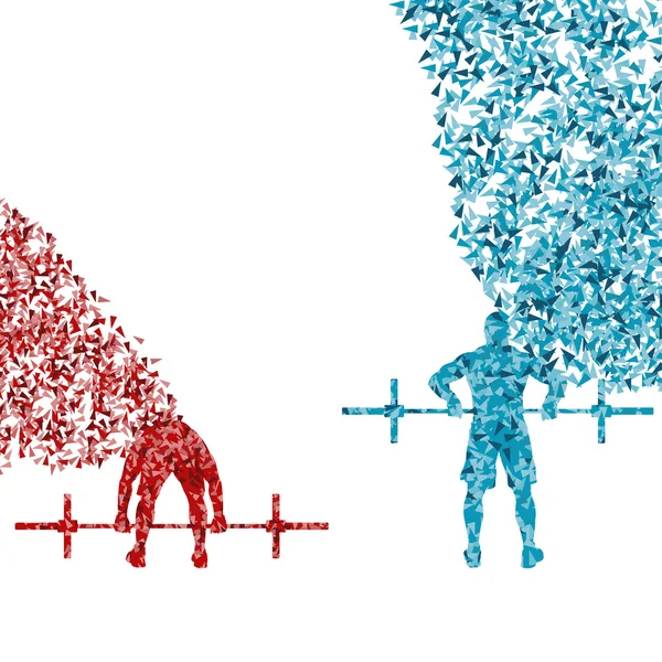 Homme powerlifting haltère crossfit gymnase vecteur abstrait arrière-plan — Image vectorielle