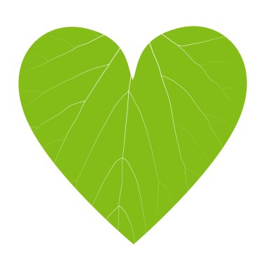 Kalp şekli vektör environmenta yeşil yaprak ekoloji arka plan