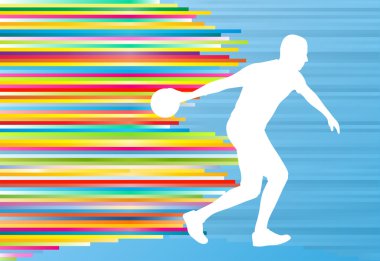 Colo ile Bowling arka plan bowling vektör soyut illüstrasyon