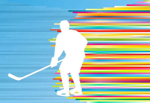 Hockey speler abstracte vector achtergrond illustratie met kleur — Stockvector