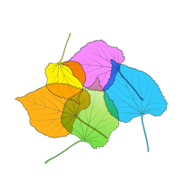 Yaprakları sonbahar renkli modern arka plan vektör soyut illustr — Stok Vektör