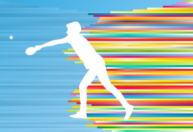 Masa Tenisi oyuncu ping pong oyun vektör soyut arka plan Il