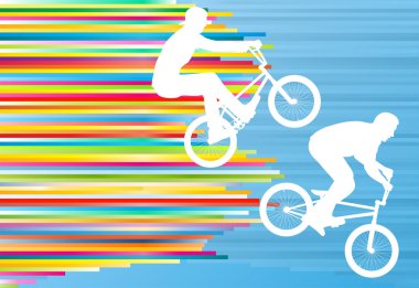 Bisiklet sokak binici dublör hile çocuk vektör arka plan soyut 