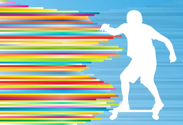 Skateboarden vector achtergrond abstracte illustratie met kleur — Stockvector