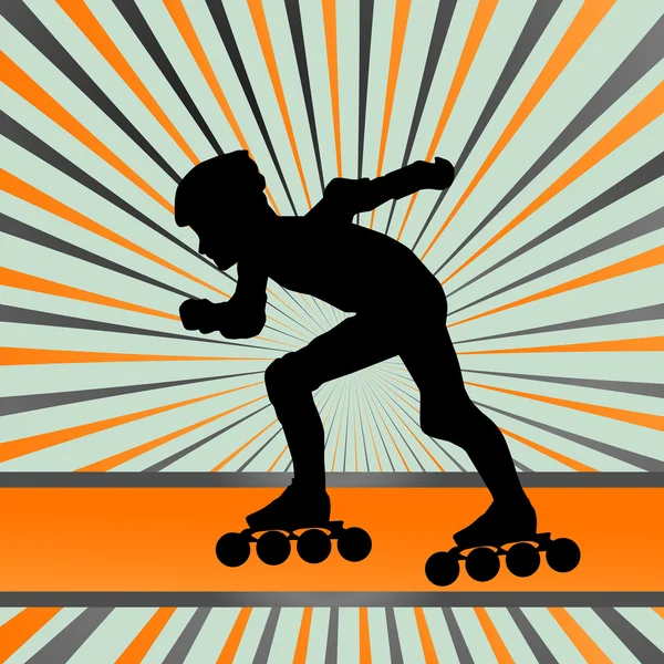 孩子滚轴溜冰矢量背景 — 图库矢量图片