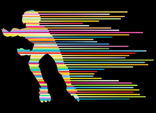 Roller skating silhouettes vector background winner concept — Stock Vector