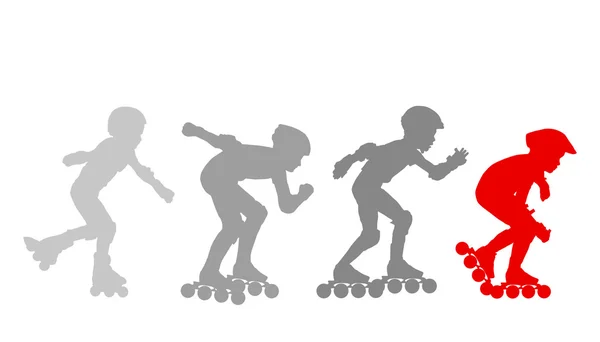 滚子溜冰剪影矢量背景概念 — 图库矢量图片