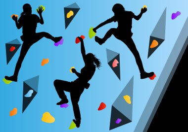 Çocuklar soyut s duvara tırmanma tırmanıcı spor sporcu rock