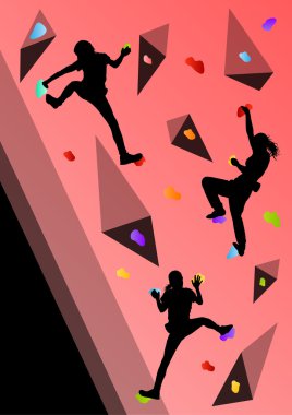 Çocuklar soyut s duvara tırmanma tırmanıcı spor sporcu rock
