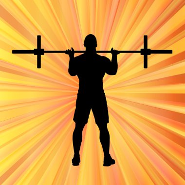 CrossFit eğitim ağırlıkları ile vektör arka plan kavramı