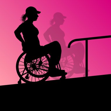 Tekerlekli sandalyede aktif Engelli genç kadın sağlık ayrıntılı