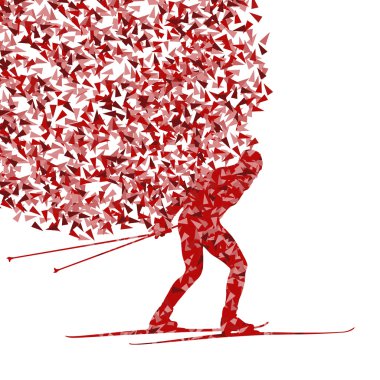 Cross country kayak vektör arka plan kavramı parçalarına yapılmış