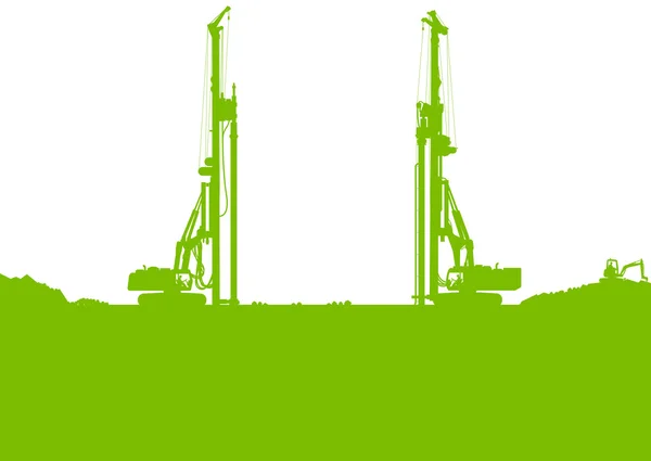 Ecology industrial construction site vector background illustrat — Stock Vector