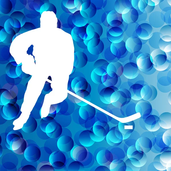 Ice hockey player silhouette sport abstract vector background co — Stock Vector