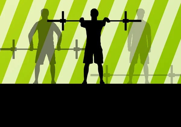 CrossFit träning med vikter vektor bakgrund koncept — Stock vektor